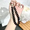 Cadena de Mano de Cuentas de Cristal Lujosa y de Gama Alta, Correa Corta para Muñeca con Clip, Funda para Teléfono Móvil, Llavero, Colgante para Bolso