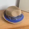Gongpei 2024 Novo Chapéu de Palha Estilo Étnico Chapéu de Tecido Tie-Dye de Yunnan Chapéu de Sol para Viagem de Primavera e Verão Chapéu da Moda