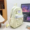 Mochila transparente estilo japonés ins de dibujos animados linda nueva, bolsa escolar de gran capacidad, mochila simple para estudiante de secundaria