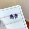 Aretes y collar de plata bañada en oro real de 18k con aguja de plata y circonita ovalada, accesorio de moda de alta gama de lujo ligero de nicho