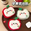 Bolsa Fofa de Pelúcia Desenho Animado Maçã para Fones de Ouvido, Pingente de Decoração para Mochila de Menina, Porta-Moedas, Porta-Batom, Bolsa para Armazenamento de Cabos de Dados