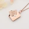Collar de acero de titanio con forma de corazón y sobre de amor transfronterizo, cadena de clavícula de moda con letras "loveyou", colgante femenino