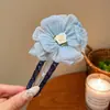 Elegante pinza para el pelo con lazo en la nuca, pequeña pinza tipo banana de malla de encaje estilo Chanel, pinza negra para peinado semi-recogido para mujer