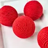 Bola de Corda de Algodão Trançada de Três Fios em Estoque Brinquedo de Nó Resistente à Mastigação para Cães de Estimação Bola de Limpeza Dental para Gatos Venda por Atacado