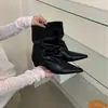 Botines de punta fina estilo coreano con tacón grueso para mujer, versátiles y estilizan, botas de invierno de moda, botines plisados, estilo de bota 2026