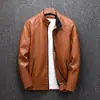 Nueva Chaqueta de Cuero para Hombre Otoño e Invierno Terciopelo Engrosada Moda Coreana Corta Ajustada Atractiva Chaqueta de Motociclista de Invierno