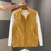 Moda Otoñal Urbana Chaleco con Cremallera y Cuello Alto para Hombre Chaleco Versátil sin Mangas Ropa de Abrigo Chaqueta Juvenil Capas Sensación de Alta Gama