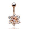 Ebay Amazon Aliexpress Wish Zircón Rosa Diamante Anillo para Ombligo Piercing Joyería Uña para Ombligo Ventas en Línea