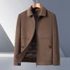 Chaqueta de lana de doble cara para hombre de mediana edad y ancianos, con forro desmontable, nueva para otoño e invierno, simple