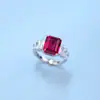 Zhou Hengfu Moda de Trabajo Nueva Elegante Transfronteriza Generoso Cultivado Anillo Tesoro Colorido Plata S925 Incrustado Tesoro Verde Cultivado