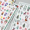 Adesivos de Unha Artística Novos Transfronteiriços Ins Desenho Animado Rena de Natal Feijão Vermelho Folha Verde Adesivos Adesivos para Unha