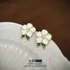 Brincos de Flor de Zircônia Doce Agulha de Prata Pérola Brincos Franceses de Luxo Leve Camélia Brincos de Alta Qualidade Exquisitos Versáteis Acessórios de Orelha