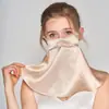 [Processamento personalizado] Seda aumentou proteção solar facial UV proteção ciclismo pescoço véu de seda de amoreira