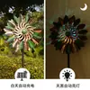 Molino de viento luminoso solar para exteriores adornos de jardín césped patio manualidades metálicas decoración de molino de viento de hierro forjado venta al por mayor