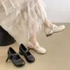 Zapatos Mary Jane para mujer de cuero suave con plataforma, nuevos zapatos de noche estilo francés para el otoño 2026, cómodos para los pies, punta redonda, adecuados para combinar con faldas