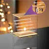Caja de almacenamiento de modelo acrílico, soporte de exhibición apilable transparente de madera maciza para figuras y insignias, vitrina a prueba de polvo para Pop Mart