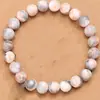 Com Cartão 8mm Pulseira de Contas Pedra Zebra Rosa Presente de Feriado Homens e Mulheres Pulseira de Contas Coração de Amizade Atacado Estilo Quente