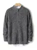 25 Suéter Grueso de Lana 100% Otoño e Invierno para Hombre Cuello Alto Medio Cremallera Cárdigan Chaqueta Versátil Holgada Base de Cachemira para Negocios