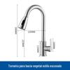Torneira de Cozinha Retrátil de Aço Inoxidável Giratória com Saídas Duplas de Água Quente e Fria Torneira com Design Escovado