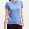 Camiseta de Lana Merino de Secado Rápido, Antibacteriana y Amigable con la Piel, Senderismo al Aire Libre, Fitness, Casual, Versátil, Cuello Redondo, Manga Corta Deportiva para Mujer