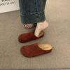 2026 Novo Modelo Mules Vermelhas Ankara Fechadas para Mulheres, Sapatos Casuais para Calçar sem Cadarço para Uso Externo com Solas Grossas e Estilo Birkenstock em Camurça