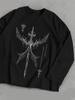 Otoño e Invierno Moda Europea y Americana Transfronteriza Manga Larga Y2K Estampado Elegante Ajustado Chica Caliente Hip-Hop Cuello Redondo Top Camiseta Venta al por Mayor