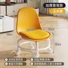 Taburete Pequeño Giratorio con Ruedas para Uso Doméstico, Taburete Bajo con Soporte Lumbar, Respaldo Acolchado Grueso Silencioso y Suave, Silla Pequeña con Ruedas para Movilidad y Estar Sentado Largo
