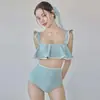 Novo maiô feminino 2024 com corte e cintura alta, cobre a barriga, emagrece, para férias na praia, águas termais, moda praia feminina [peça única dropshipping]