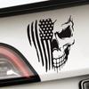 Adesivos de carro de crânio americano transfronteiriço bandeira de cabelo longo crânio listrado modificado adesivos decorativos de carro reflexivo à prova d'água