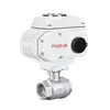 Válvula de esfera roscada elétrica de duas peças em aço inoxidável 304 Q611F-16P, resistente à corrosão, com roscas internas para fechamento rápido