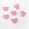Colgante en forma de corazón de gelatina luminosa, piedra de cristal rosa, colgante de amor, collar de corazón de melocotón, llavero, accesorios de resina DIY