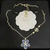 Nuevo Collar Floral Azul Denim Estilo Chanel de 26 Piezas Versión de Alta Gama con Pétalos Tridimensionales, Set Versátil, Cadena para Clavícula