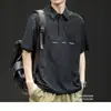 Nova camisa polo masculina de verão, elegante e descolada, tamanho grande, top casual de manga curta, camiseta moderna solta de meia manga