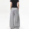 Calça Casual Outono e Inverno com Design Desconstruído Retro Americano, Calça de Moletom Larga Solta, Calça Longa Versátil Unissex com Caimento Fluido