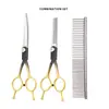 Set de tijeras profesionales para el aseo de mascotas, suministros de limpieza, herramientas de corte de pelo específicas para mascotas para gatos y perros, degradado negro y dorado
