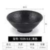 Tigela de melamina tipo porcelana trompete preto tigela de plástico tigela para macarrão comercial tigela de arroz tigela para sopa de ramen de carne tigela de farinha