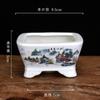 Vaso de Flor de Argila Roxa, Vaso Cerâmico Quadrado para Suculentas, Pintura de Paisagem Decorativa para Mesa de Escritório, Vaso Hexagonal para Plantas Verdes e Bonsai