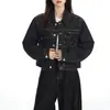 Jaqueta Jeans Curta Laranja Infantil # Céu Estrelado com Strass, Gola Reversível, Caimento Solto, Emagrecedora, Abotoada, Fashion, Casual, Casaco Versátil.
