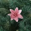 Flores Artificiais Flores de Natal com Pó Dourado Decoração de Casa Flores de Natal Flores Azuis Decoração de Natal Presentes