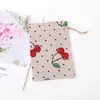 Bolsa de presente com cordão de algodão e linho, direto da fábrica, para joias, ecológica, artesanato para decoração de casa