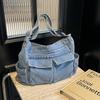 Bolso de mezclilla, bolso de hombro artístico coreano, bolso de mano estilo japonés Harajuku, estilo retro perezoso, bolso cruzado de gran capacidad para mujer.