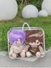 Bolsa de Passeio para Boneca de Algodão 20cm40cm50cm Bolsa à Prova de Poeira de PVC Transparente Bolsa de Exibição Suporte de Arame de Aço Bolsa de Armazenamento