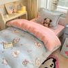 Juego de Tres Piezas de Terciopelo de Leche para Dormitorio Estudiantil Colcha Gruesa Cálida de Terciopelo Copo de Nieve Individual Cama de 0.9m Terciopelo de Doble Cara Franela