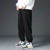 Calça Masculina de Veludo Cotelê Calça Esportiva de Verão Calças para Meninos com Barra Dobrada Tendência Primavera e Outono Calça de Moletom Calça Casual Masculina Solta