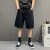 Shorts Jeans Masculino de Verão Estilo Americano Tendência Marca Design Fivela de Metal Resistente Estilo de Rua Cool e Único