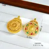 Brújula de los Ocho Tesoros Candado de Paz Colgante de Oro Arena Gota de Aceite Cobre Chapado en Oro Amuleto del Dios de la Riqueza Moda Collar Estilo Chino Nuevo