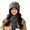 Gorro de Lana Holgado de Cabeza Grande para Mujer, Gorro de Punto Rizado Cálido para Otoño e Invierno, Gorro de Moda para Exteriores de Celebridad de Internet para Clima Frío