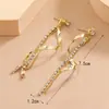 Pendientes Largos con Borlas de Estilo Lujo Ligero y Minimalista, Hilo para Oreja Ondulado en Forma de S para Mujer E7261, Ofreciendo una Sensación de Alta Gama