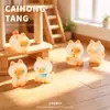 Muñeca siamesa naranja pequeña linda que brilla en la oscuridad, accesorio DIY para decoración de coche y escritorio, venta al por mayor
