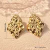 Brincos de Tarraxa de Aço Inoxidável Banhados a Ouro em Alta Venda Brincos de Folha de Aço Inoxidável Personalizados Brincos de Folha Banhados a Ouro da Moda de Luxo Leve